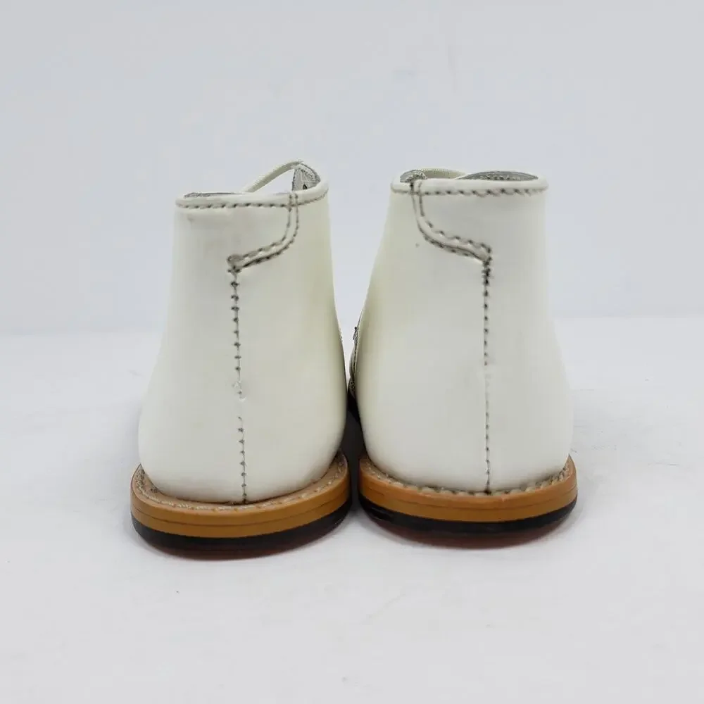 Josmo Walker Unisex Baby Size 6.5 White Genuine Leather First Walker Infant Shoe